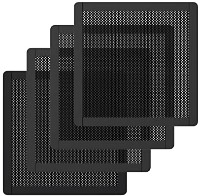 MoKo [4 PZS Filtro de Polvo para Caja de Computadora, 120 mm x 120 mm Rejilla de PVC Malla Ultrafina 0,5 mm con Marco Magnético Cubierta Antipolvo para Ventilador de Ordenador Enfriador de PC, Negro