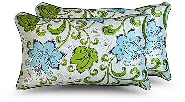 Juego de 2 Cojines 30x50cm 100% Poliéster para Sofa con Relleno Incluido Extra Suave al Tacto, Cojines Terciopelo Estampado Decorativo Hogar - Flor Espina