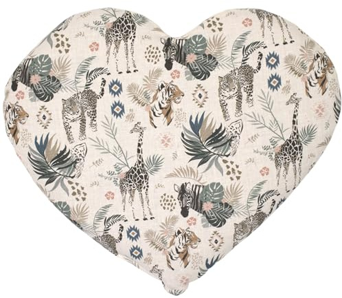 GIRAFFENLAND Värmekudde för mikovåg och ugn – kornkudde hjärta ca. 30 x 25 cm – punkter med ekologiskt tyg