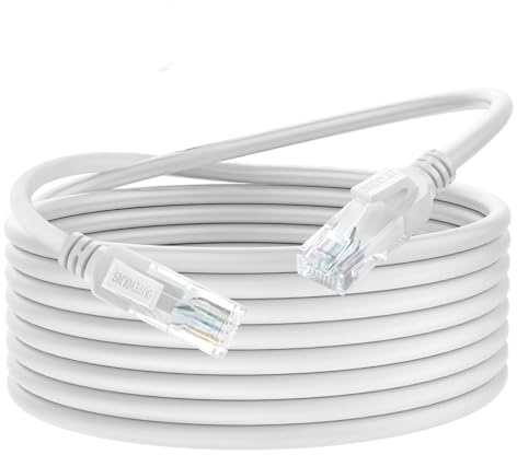 Dutevolns Ultra Flexible Cat 6 Ethernet Cable 10 Feet, Soft 10Gbps Cat 6a Rj45 Network Cable, Gigabit LAN Cord for Mac, PC, Router, Laptop (White)