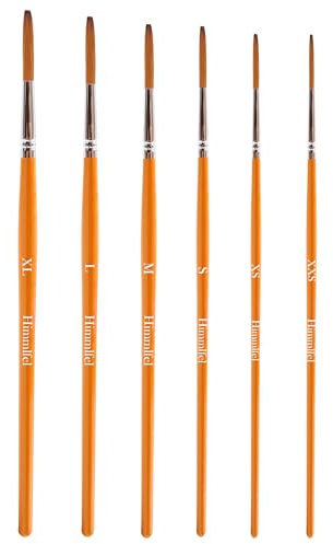 Himmlfel Lettering Pinsel Set, 6 Stück Lettering Pinsel zum Malen von Buchstaben, Linien, Umrisse, etc., Acryl-, Aquarell-, Öl- und Gouache-Pinsel für Künstler und Anfänger