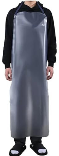 KCHYCV Grembiule da lavoro in PVC da uomo, abbigliamento protettivo, impermeabile, a prova di olio, grembiule regolabile per lavaggio auto, macellaio, cucina, barbecue, industria adatta per vari