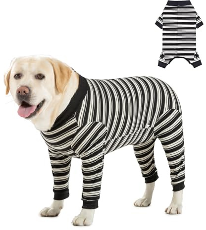 DoggieKit Chirurgischer Genesungsanzug für Hunde nach Operationen, Haustier Anti Lecken Chirurgie Anzug, Pet Surgical Suit Bodysuit für Kleine Mittlere Hunde,Wundschutz (Schwarz, S)