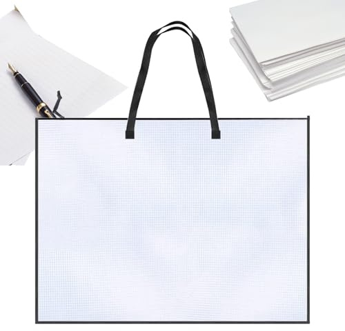 Astuccio porta poster - Borsa artistica 48 x 64 cm con manico e chiusura a cerniera | Organizer trasparente, borsa protettiva per opere d'arte, documenti, album di ritagli, foto,