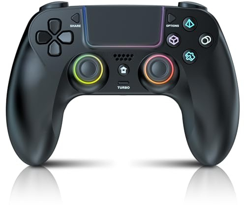 GUOC LED Wireless Controller for PS5 with Hall Effect Joystick and Trigger,4 Macron Boutton Extended Grip Controller Compatible with PS5 Pro/Slim, Dual Vibration, Remap/Turbo Function