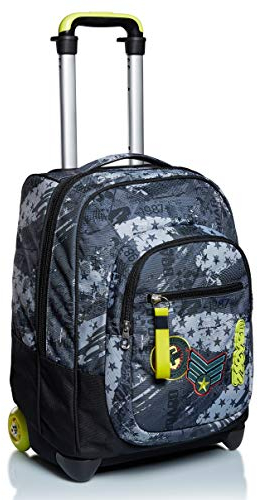 Seven TROLLEY, 2 in 1, Schulranzen mit Rollen, Rucksack mit Trolleyfunktion für Kinder, ab 1. Klasse, für Schule, Reisen, Mädchen&Jungen, mehrfarbig, FLY STARS