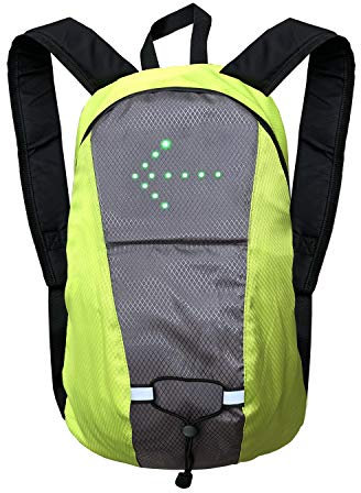 LEDWARNING Sac à dos 15L à Leds réfléchissant avec Signalisation de Direction pour Vélo et Trottinette. Télécommande et USB rechargeable. Vendeur français et stock en France