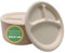 DISPOSABLE GREEN® | Bagasse Compartment Plates| Super Strong | Unbleached Sugarcane Bagasse | Home COMPOSTABLE, Biodegradable, ECO Friendly (125, 3 Compartment Plate)