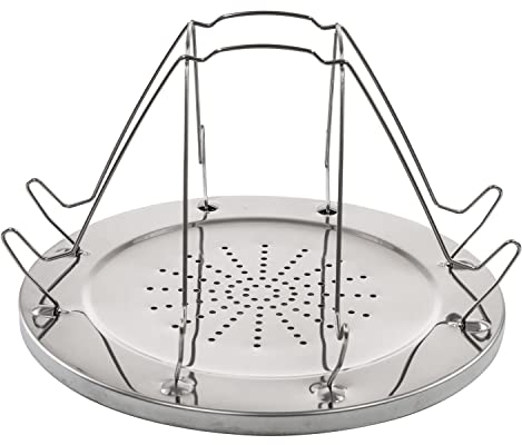 Edelstahl Camping-Toaster Toast-Aufsatz ø 22 cm für 4 Scheiben Toast - Brötchen Outdoor Toastaufsatz für Gaskocher Universal Tost Mini