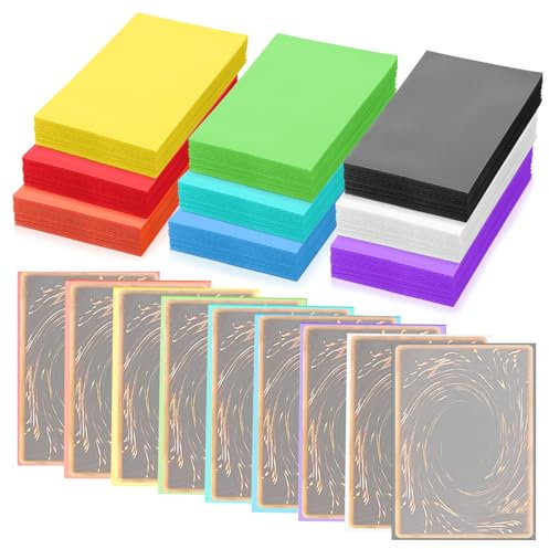 LALATOK 450 Stück Weiche Card Sleeves, 66 x 91mm Karten Sleeves, Rückseite Matt Gefrostet, Sammelkarten Hüllen 9 Farben x 50, Kartenfolien Sleeves für Sammelkarten wie Magic, MTG, Sportkarten