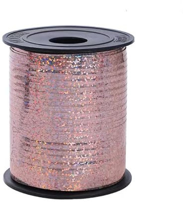 Chexin Glitzerndes Geschenkband in Rosegold - 500M Ringelband, Ballonband, Schleifenband, Polyband Deko Band für Geschenkverpackung, Geburtstag, Hochzeit, Weihnachten, Basteln, Partydeko