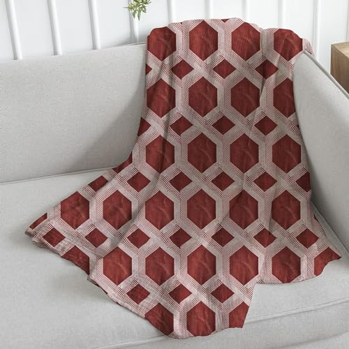 MAKA Telo Copritutto Divano Arredo 50% Cotone 50% Poliestere Singolo e Matrimoniale Copridivano Decorativo Fantasia Lavabile in Lavatrice Copri Tutto Stirabile (180_x_280_cm, rombo, bordeaux)
