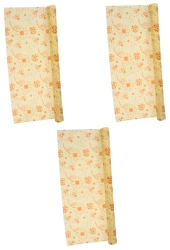 BESTonZON 3 Rollos Envoltura De Comida De Cera De Abeja para El Hogar Paño De Conservación De Alimentos Envoltura De Cera De Abeja Familiar Tela De Envolver