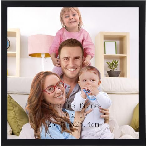 Giftgarden Marco 25x25cm, Marcos de Fotos Negro de PVC, Perfecto para Enmarcar Paisajes, Retratos, Obras de Arte y Fotografías, Ideal Opción para Espacios de Arte, Oficinas y Hogares