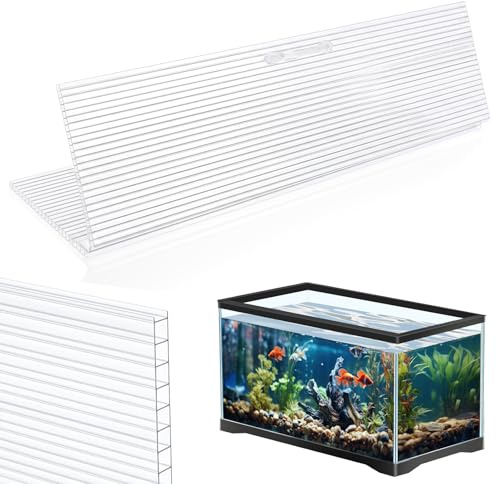 Sieral Set di tettoie per acquario, pannelli in policarbonato per serra, 40 x 24 x 0,6 cm, per acquari da 25,4 cm e 20 litri, senza copertura centrale per acquari, trasparente