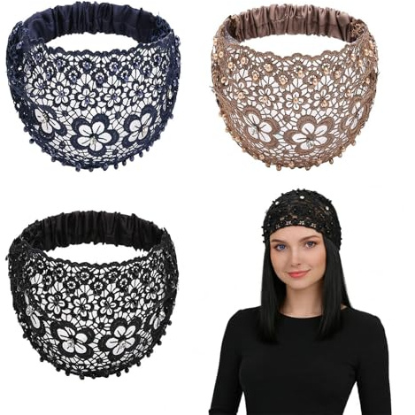 Xanthelle Diadema para Damas, Set de 3 Bandas para el Cabello Damas & Diadema, Accesorio de Pelo Boho con Perlas para Boda, Vacaciones & Uso Diario