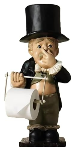 Funny Pinching Nose Tissue Paper Holder, Funny Toilet Paper Holder Stand Toilet Butler with Resin Boy Holding Nose Roll Hanger, Modern Bathroom Sculptures