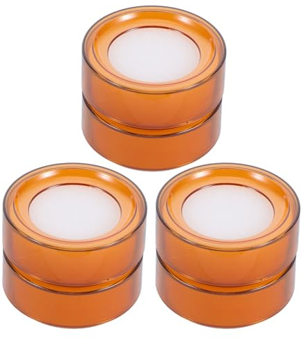 ASAKKURA Almohadillas Humectantes para Dedos 6 Piezas, Esponjas para Contar Billetes Transparentes Naranjas, Humedecedor de Dedos de Oficina Base Antideslizante para Cajeros y