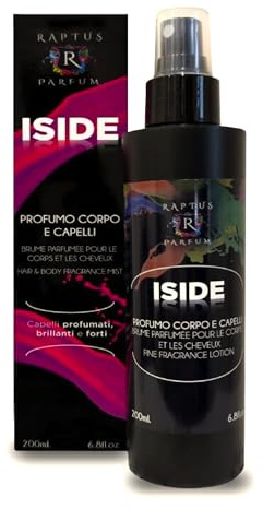 RAPTUS Iside Spray Corpo e Capelli 200 ml – Profumo Dolce Latte Bianco, Caramello e Vaniglia – Fragranza Cremosa e Avvolgente per Uso Quotidiano