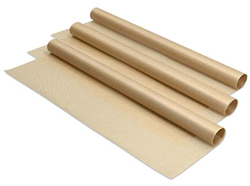 Navaris Set Carta da Forno Riutilizzabile - 3x Tappetino da Forno con Carta Antiaderente 33 x 40 cm - Fogli di Teflon con Rivestimento in PTFE - Tappetini per Teglia e Pirofila