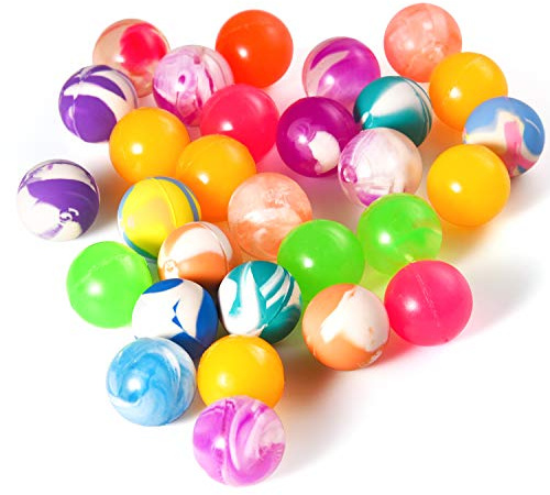 FEPITO 30 Pcs Bouncy Balls Colourful Rubber Balls Bouncy Ball Party Bag Fillers for Kids Prizes, Birthday Party Bag Fillers (22MM)
