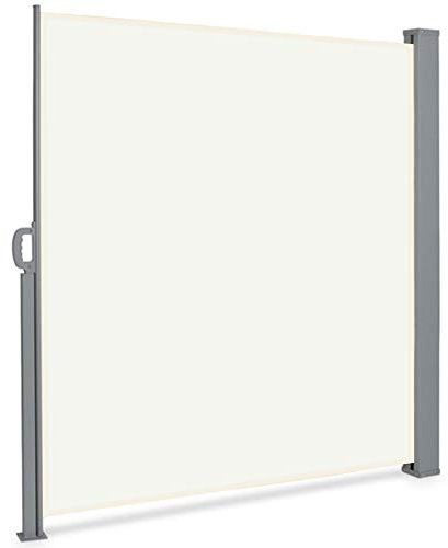 The Fellie Retractable Side Awning 300x180cm (LxH) Privacy Protection Sun Shade Weatherproof PU Coating, Wind & UV Protection Garden Awning, Beige