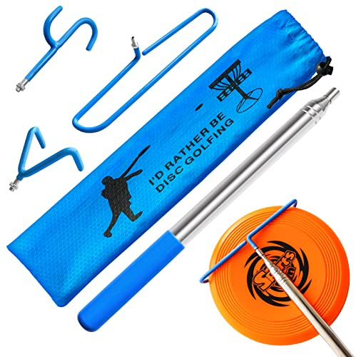Disc Golf Retriever Pole,Disc Retriever Telescoping Pole with Hook,Expands to 10/16 Feet,Disc Golf Stick Disc Golf Grabber,Disc Golf Gripper Pole,Disc Golf Equipment Disc Golf Accessories (16 FT)