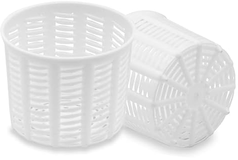 VIRSUS Fuscelle Rotonde per Ricotte G100, capacità 100 Grammi, colore Bianco, Misura 65x55 mm, Forme Contenitori in Polietilene alta densità, Stampi per Ricottine, Formaggi, Made in Italy (30)