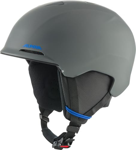 ALPINA Brix Jr - Casco da sci sicuro e leggero per bambini, con paraorecchie removibili, assorbimento ottimale degli urti e buona ventilazione, midnight-grey matt, M (55-59)