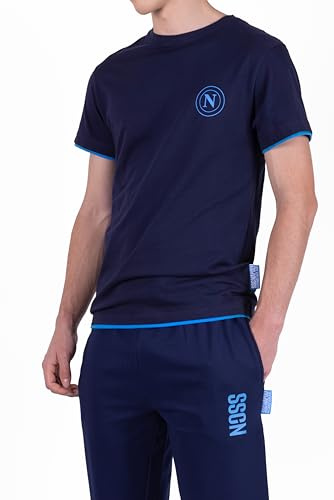 hermet Överdel Kortärmad Hemkläder Neck Unisex-Vuxen, Blå, L