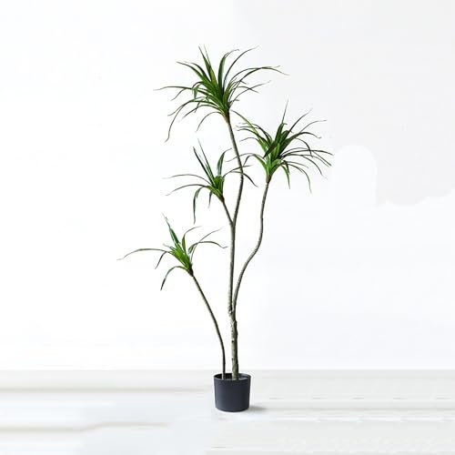 Konstgjort Dracaena-träd, falsk tropisk Yucca golvväxt, falsk golvväxt i kruka, konstgjorda sidenväxter för hem kontor rum dekor inflyttningspresent inomhus (180 cm/70,8 tum)
