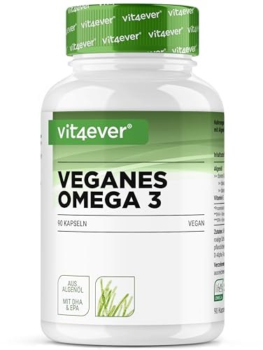 Omega 3 Vegano - 90 capsule softgel - 1500 mg di olio di alghe per dose giornaliera - materia prima di marca life’s OMEGA - 450 mg DHA + 225 mg EPA in forma trigliceride naturale
