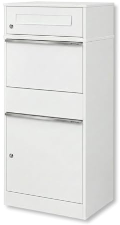 Metzler Paketbox con 1 buzón – Buzón individual XXL con compartimento para paquetes, inoxidable y resistente a la intemperie – Gran buzón de paquetes al aire libre para paquetes hasta tamaño M