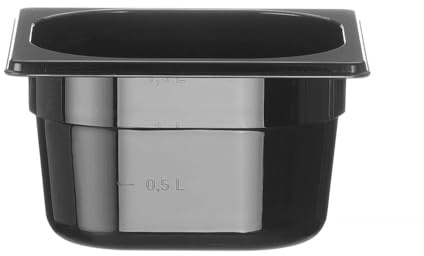 HENDI Recipiente Gastronorm 1/6 - PC - Negro - 1.6 L - 176x162x(H) 100 mm