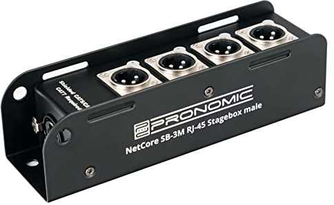 Pronomic NetCore SB-3M Multicore-Stagebox male - Stagebox avec 4 connecteurs XLR (male) vers prise RJ45 - pour la transmission de signaux analogiques ou numériques via câble réseau