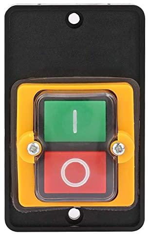 Leftwei Botón de presión de Taladro, 10A AC220V / 380V Control de Interruptor de botón Interruptor de botón de Encendido/Apagado para Mesa de Corte de maquinaria de Trabajo de Madera