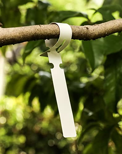QWORK 300 Pezzi Etichette per Piante, Etichette Giardino di Plastica, Etichette Avvolgenti 21 x 2 cm, Bianco