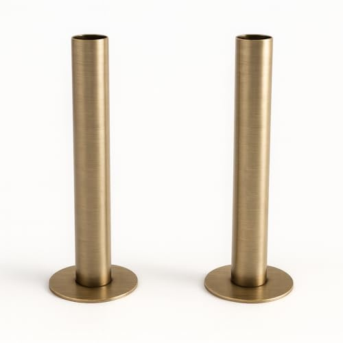 UK Radiators Copertura per tubo radiatore in ottone lucido, finitura in ottone lucido, copertura per tubi in ottone da 130 mm, perfetta aggiunta a qualsiasi design d'interni