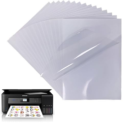 Papel de Impresión Adhesivas, Vinilos Adhesivos Imprimibles, Imprimible Papel Adhesivo, Compatible Con La Mayoría de Los Modelos de Impresoras de Inyección de Tinta, 20 Piezas(No Impermeable)