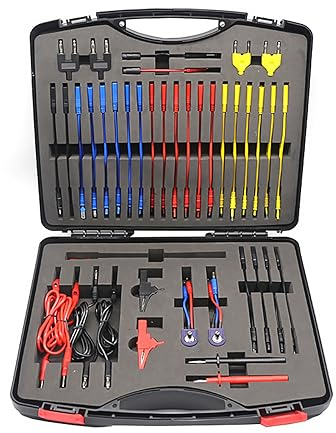 92 Multimeter Messleitungen Set, Prüfleitungssatz mit 72 Anschlüsse & Krokodilklemme& Testsonden für KFZ Fehlerdiagnose/Werkzeugkoffer Kabelsatz/Fehlerdiagnose Testkabel