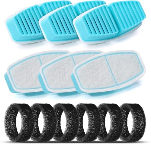 Filter BEMOONY Fuente para Gatos Filtro, 6 Filtros de Carbón + 6 Esponjas, Multifiltración, para 3,2L Bebedero Gatos(H7), Filtración de Pelos Flotantes, Suavizar la Calidad del Agua