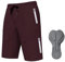 Logas MTB Herren Radlerhose,Herren Mountainbike Shorts Atmungsaktiv Radhose ，MTB Shorts für Männer mit 6 Taschen,Burgunderrot,XXL