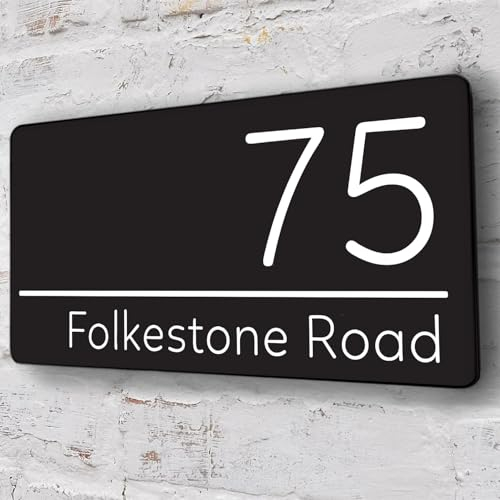 Número de casa acrílico personalizado con nombre de calle, fuente moderna para exteriores, dirección de la empresa, letrero de dirección de tienda, placa de dirección personalizada, regalo