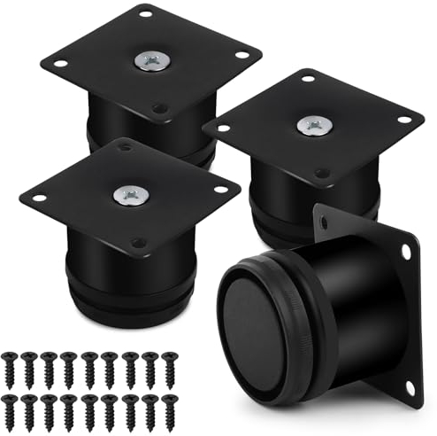 NVIYAM 4er Set MöBelfüße Verstellbar Schwarz Sofafuß MöBelbeine 50mm Stellfüße Schrankfüße Verstellbare Füße Tischbeine MöBelfuß HöHenverstellbar Schrankbeine HöHenverstellbare Füße Schrauben Inklusiv