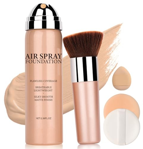 QIUFSSE Air Brush Makeup Foundation,Flawless Airbrush Foundation for Older Women,Teenagers,Middle-aged and Mature Skin,Lightweight Moisturizing,Buildable Coverage for Smooth Radiant Skin (02 Beige)