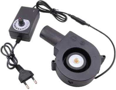 97mm Ventilatore Soffiante Spina USA/UE con Regolatore di Velocità Uscita Aria per Barbecue Riscaldatore Barbecue Esterno Stufa Stufa a Legna Stufa a Olio Ventilatore Soffiante Set (Spina UE)