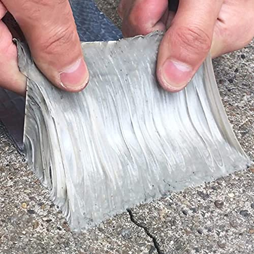 Butyltejp vattentät tejp aluminiumfolie tejp tätningstejp, för reparation av husbil, fönster, glas och EDPM gummitaklappning, silversilikon, båt- och rörtätning (10 cm x 5 m)