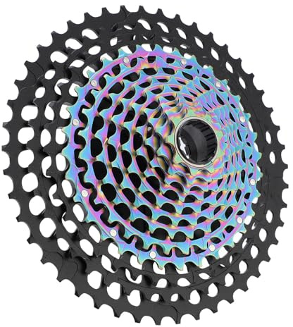 Yechiry 12 Speed ​​Mountain Bike Cassette Svänghjul, Aluminiumlegering CNC Hollow Gear, Smooth and Noiseless Gear Shifting 9-46T Cykelkassett för XD Freehub (Svart färgglad)