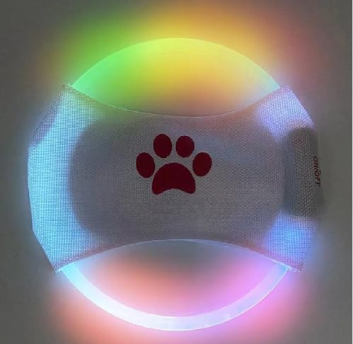 2 st hundträning LED lysande frisbee, TPU giftfri mjuk gummitänder, slipning och bitbeständig, uppladdningsbart självlysande husdjurspussel utomhus kastleksak, lämplig för alla hundar (sju färger)