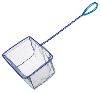 Pawfly Fish Net for Fish Tank, Aquarium Net with Braided Metal Handle and Nylon Mesh, Small Minnow Net for Pond Freshwater and Saltwater, 12.7 cm L x 8.9 cm W